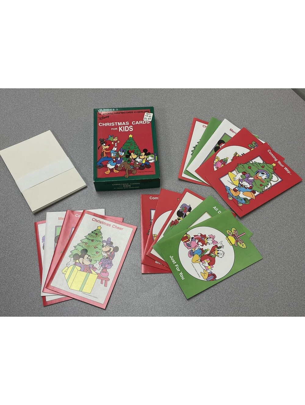 Vintage Disney Christmas Cards For Kids Mickey Box Of 14 Disney Holiday